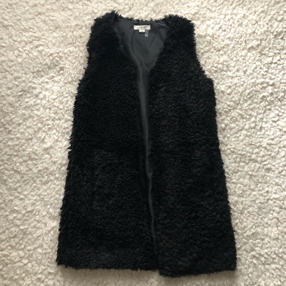 Black fur vest